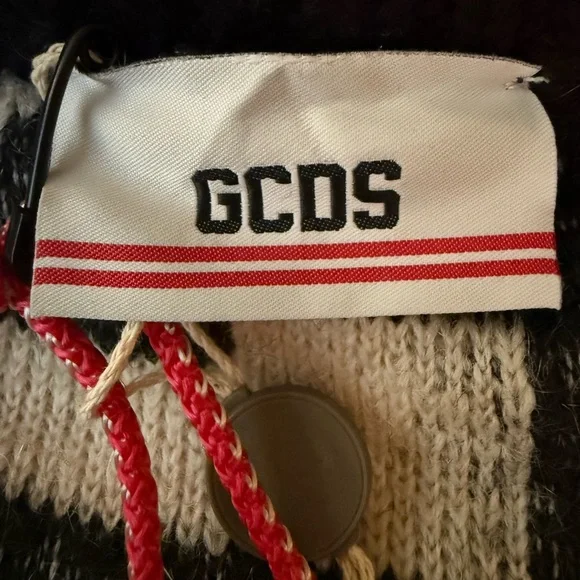 GCDS Black and Cream Mens Sweater - Picture 4 of 11